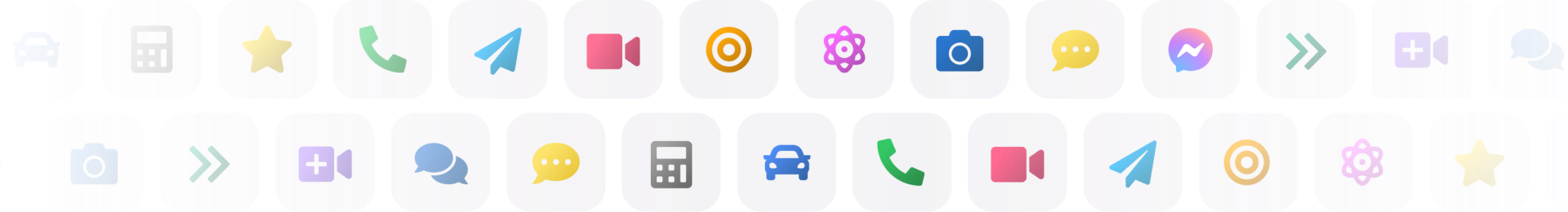 Drivecntric App Icons animating left to right